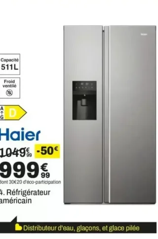Haier HSR5918DIMP Réfrigérateur américain