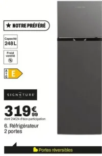 Signature SFD250SEX Réfrigérateur 2 portes