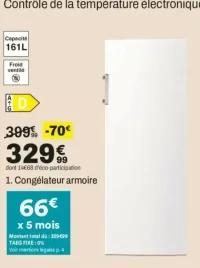 Signature SCA161DNFW Congélateur armoire