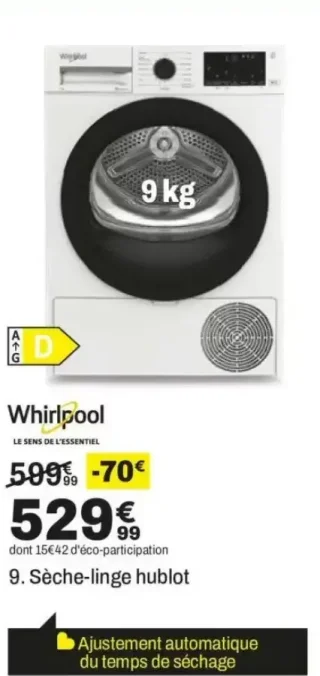 Whirlpool Sèche-linge hublot CWD93MWBSFR