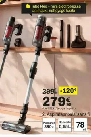 Aspirateur balai sans fil Rowenta RH9A76E0 X-FLEX 13.60