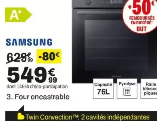 SAMSUNG Four encastrable NV7B4450VAK
