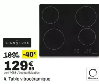 SIGNATURE Table vitrocéramique STV4F/2