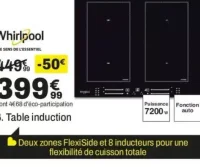 WHIRLPOOL Table induction WFS8865NE