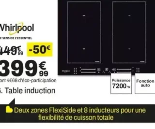 WHIRLPOOL Table induction WFS8865NE