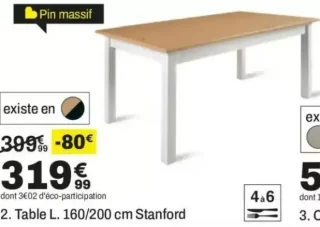 Table L. 160/200 cm Stanford