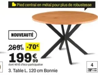 Table L. 120 cm Bonnie