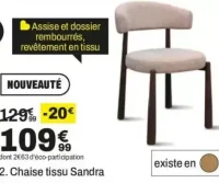 Chaise tissu Sandra