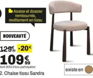 Chaise tissu Sandra