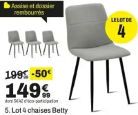 Lot 4 chaises Betty