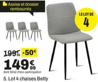 Lot 4 chaises Betty