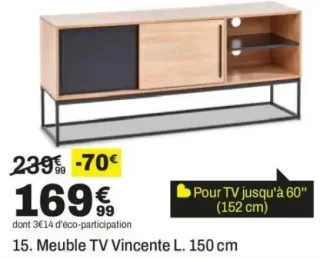 Meuble TV Vincente L. 150 cm