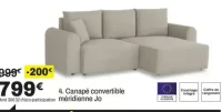 Canapé convertible méridienne Jo