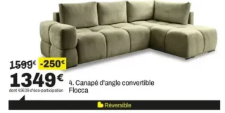 Canapé d'angle convertible Flocca