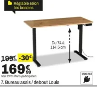 Bureau assis / debout Louis