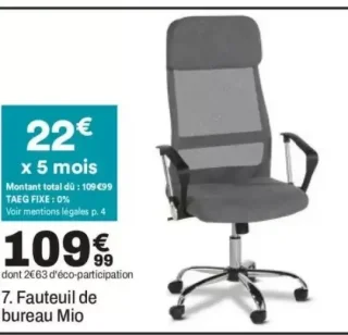 Fauteuil de bureau Mio