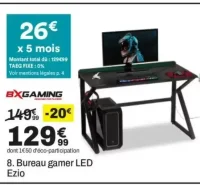 Bureau gamer LED Ezio