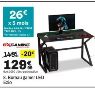 Bureau gamer LED Ezio