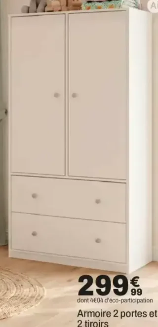 Armoire 2 portes et 2 tiroirs Bloom