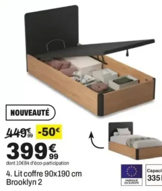 Lit coffre 90x190 cm Brooklyn 2