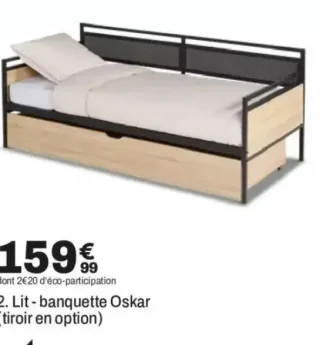 Lit - banquette Oskar (tiroir en option)