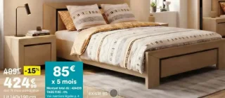 Lit 140x190 cm Chambre Brugges