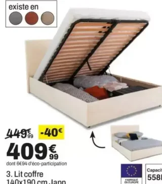 Lit coffre 140x190 cm Japp