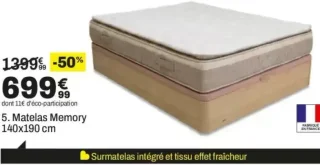 Matelas Memory Dreaméa 140x190 cm