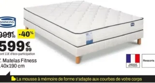 Simmons Matelas Fitness 140x190 cm