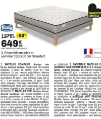 Ensemble matelas et sommier 160*200 cm