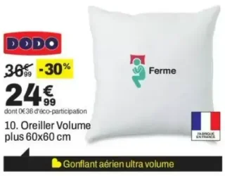 Dodo Oreiller Volume plus 60x60 cm
