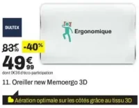 Bultex Oreiller new Memoergo 3D