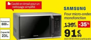 Four micro-ondes monofonction Samsung MS23K3513AS