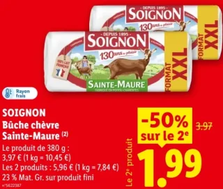 Soignon Bûche chèvre Sainte-Maure