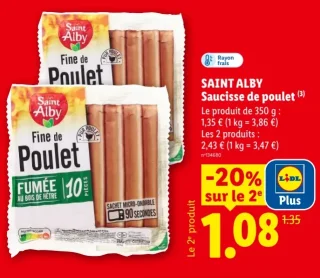 Saint Alby Saucisse de poulet