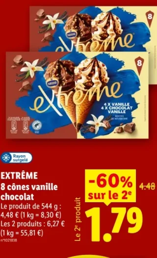 Extrême 8 cônes vanille chocolat
