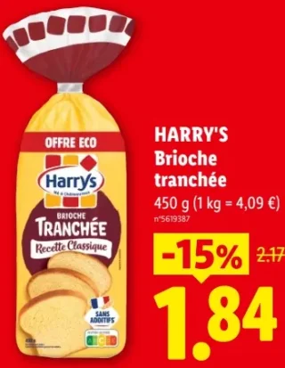 Harry's Brioche tranchée