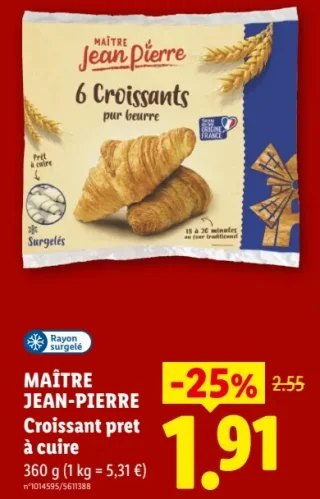 Maître Jean-Pierre Croissant pret à cuire