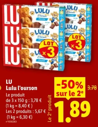 LU Lulu l'ourson Chocolat