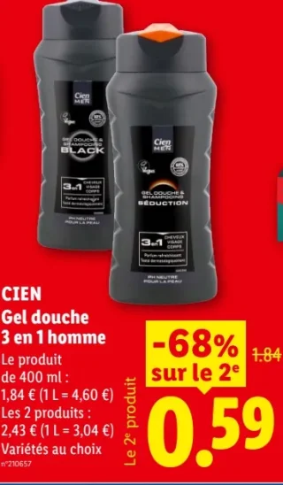 CIEN Gel douche 3 en 1 homme