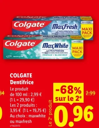 COLGATE Dentifrice MaxFresh / MaxWhite