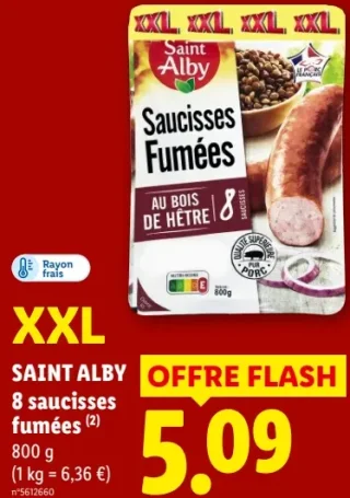 Saint Alby Saucisses Fumées XXL