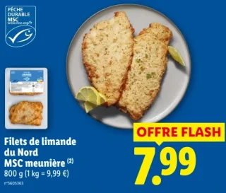 Filets de limande du Nord MSC meunière