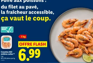 Crevettes ASC entières cuites