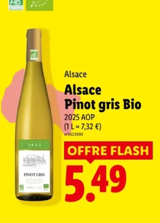 Alsace Alsace Pinot gris Bio 2025 AOP