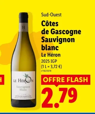 Côtes de Gascogne Sauvignon blanc Le Héron