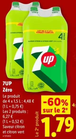 7UP Zéro Saveur citron et citron vert