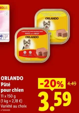 ORLANDO Pâté pour chien