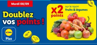 Doublez vos points sur le rayon fruits & légumes