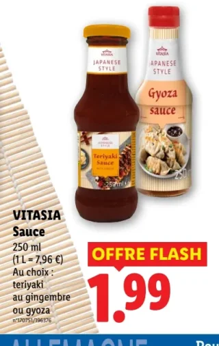 VITASIA Sauce (teriyaki au gingembre ou gyoza)